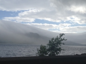 Driving up to the Bridge, the Isle of Skye appearing through the clouds. It was a bit of a Brigadoon moment.