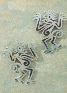 William Spratling Facing Monkey Brooches  1930/1965 Silver and Tortoiseshell Private Collection 