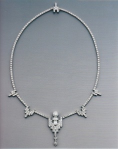 Tiffany and Co., NY Necklace 1930-1935 Platinum and diamonds 9x14 cm Private Collection